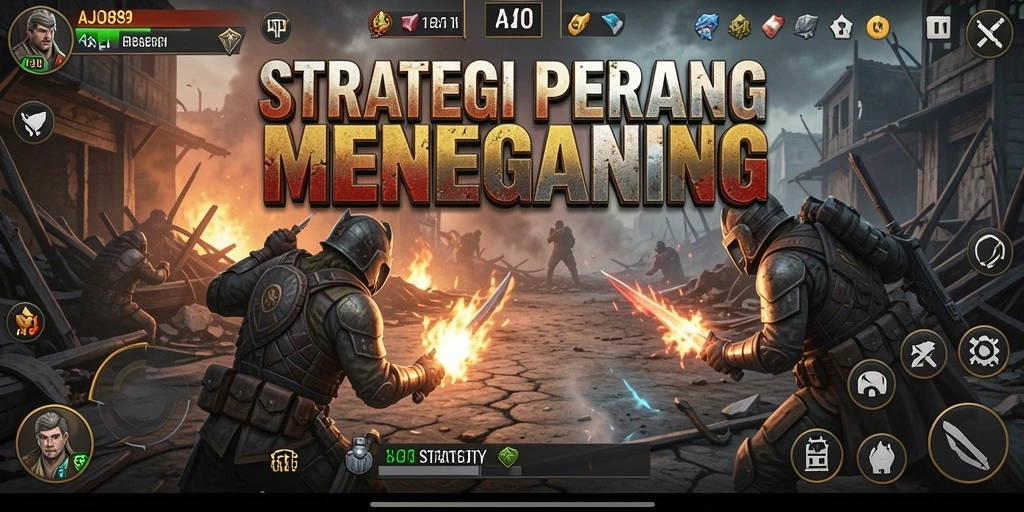 Tampilan antarmuka permainan strategi AJO89 yang mendebarkan dan sederhana.