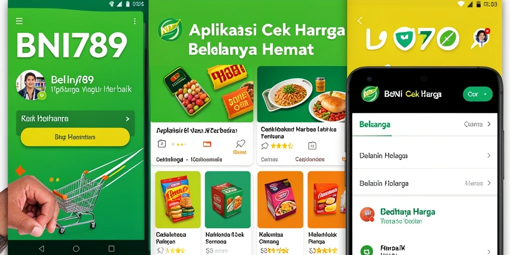 Antarmuka aplikasi BNI789 yang menampilkan fitur Cek Harga.