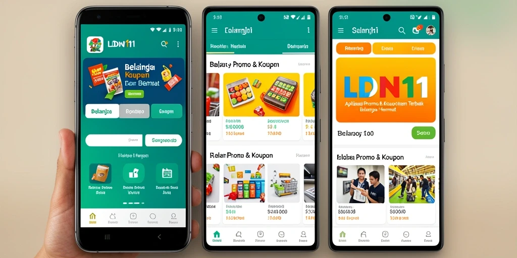Antarmuka menarik LDN11 dengan berbagai promo dan kupon.