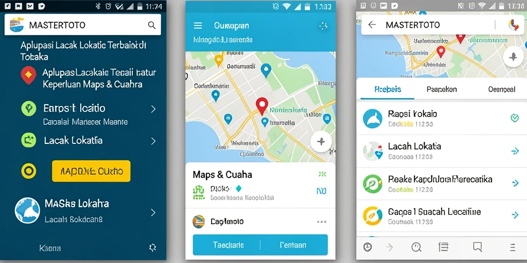 Tampilan layar utama MASTERTOTO dengan peta dan cuaca.