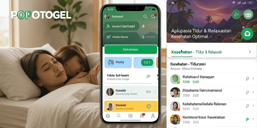 Antarmuka aplikasi POPOTOGEL yang menarik dan fungsional untuk Tidur & Relaksasi.