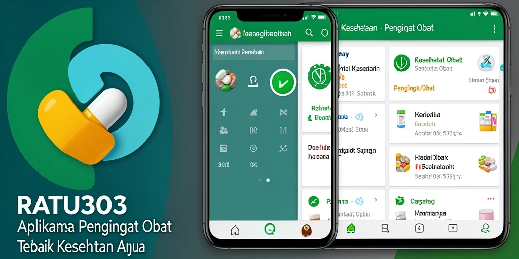 Antarmuka aplikasi RATU303 yang intuitif dan mudah digunakan untuk pengingat obat.