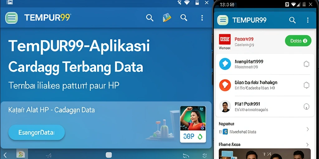 Antarmuka aplikasi TEMPUR99 yang sederhana dan fungsional untuk pencadangan data.