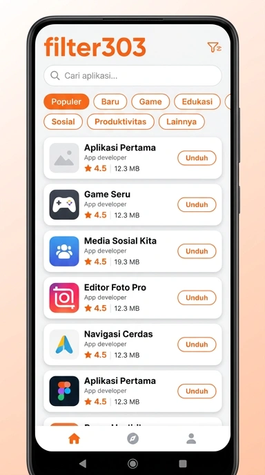 Temukan Aplikasi Terpopuler & Kanal Uji di filter303