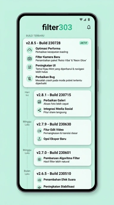 Riwayat Versi filter303 untuk Pengguna Android
